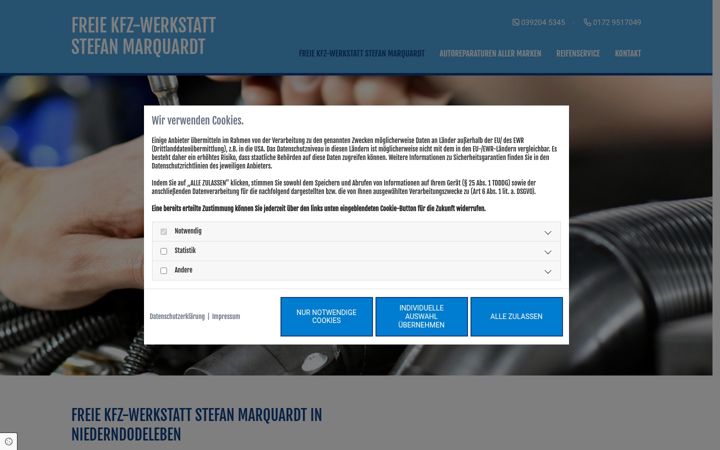 Screenshot of kfz-marquardt.de