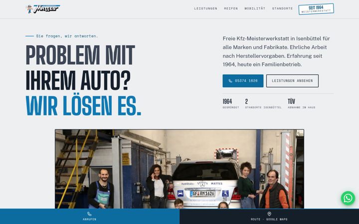 Screenshot of kfz-mattes.de