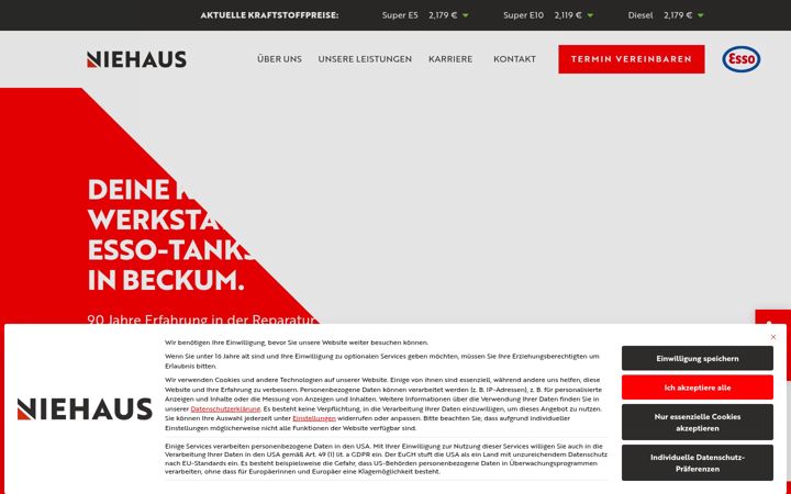 Screenshot of kfz-niehaus.de
