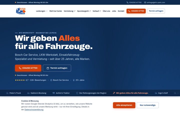 Screenshot of kfz-park.com