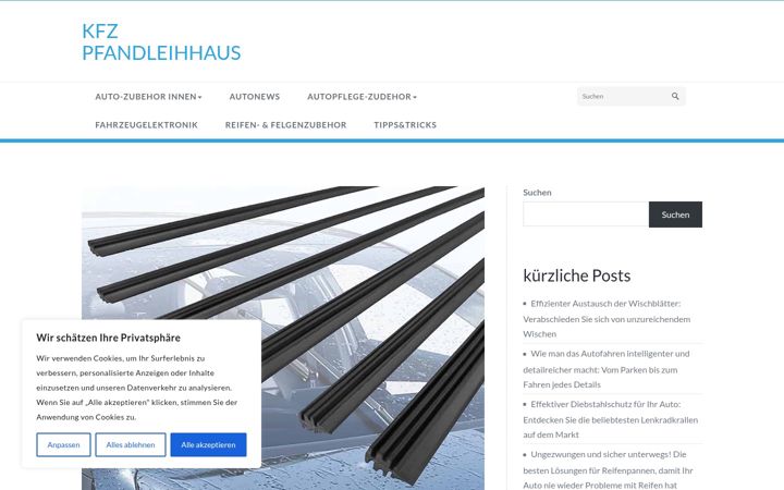 Screenshot of kfz-pfandleihhaus.com
