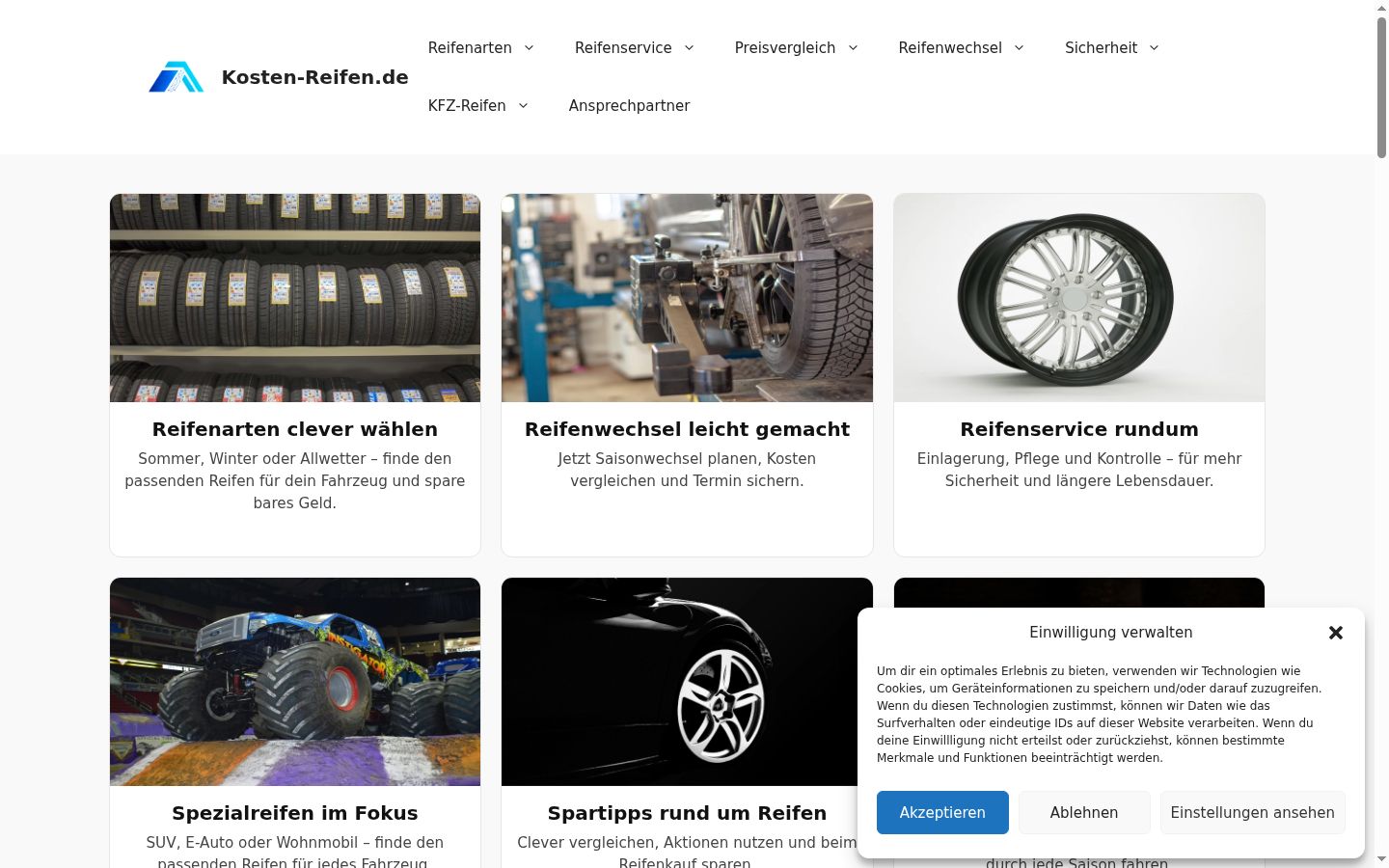 Skærmbillede af samtykkebanneret, som det blev vist før nogen interaktion