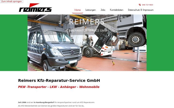 Screenshot of kfz-reimers-bergedorf.de