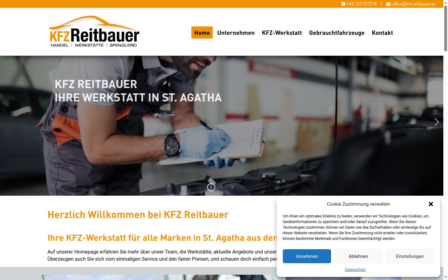 Screenshot des Einwilligungsbanners vor jeglicher Interaktion