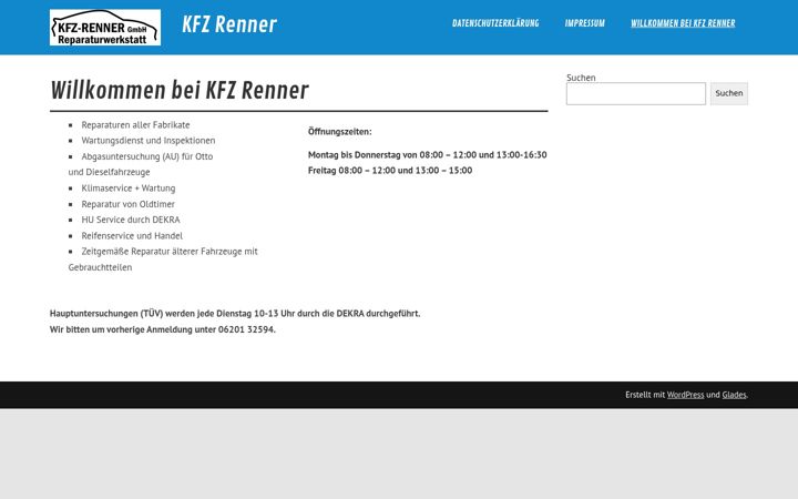 Screenshot of kfz-renner.com