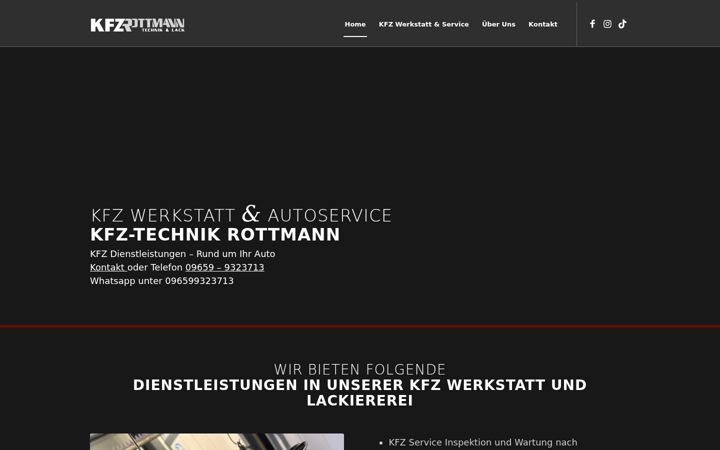 Screenshot of kfz-rottmann.de