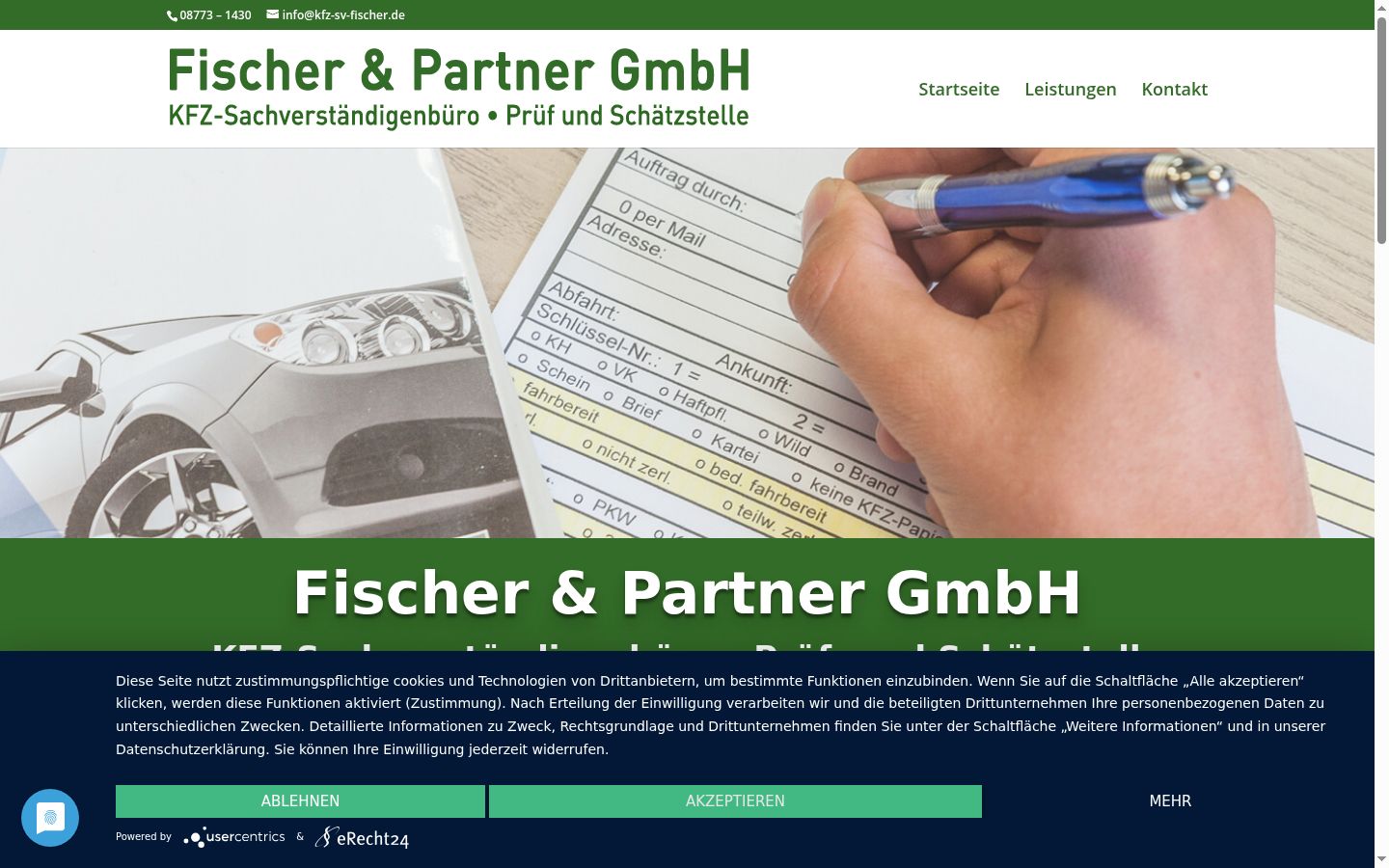 Screenshot of the consent banner shown before any interaction