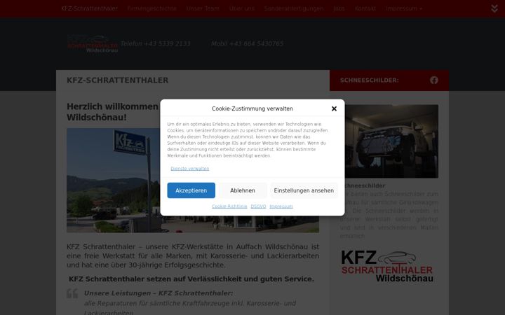 Screenshot of kfz-schrattenthaler.at