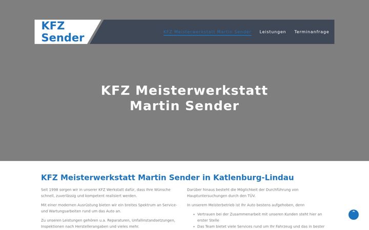 Screenshot of kfz-sender.de
