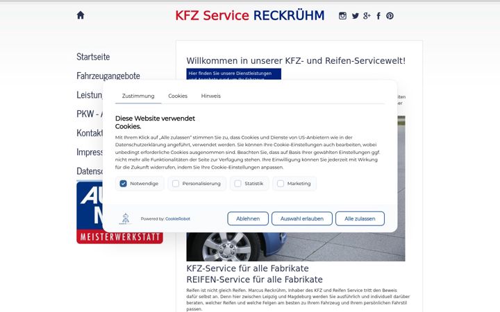 Screenshot of kfz-service-reckruehm.de
