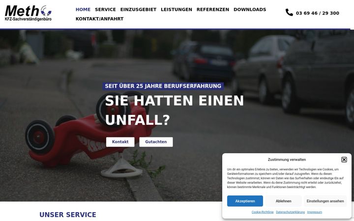 Screenshot of kfz-sv-meth.de