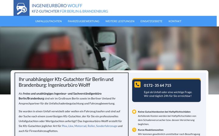 Screenshot of kfz-sv-wolff.de