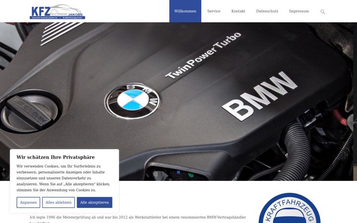 Screenshot of kfz-technik-jakobs.de