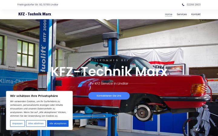 Screenshot of kfz-technik-marx.de