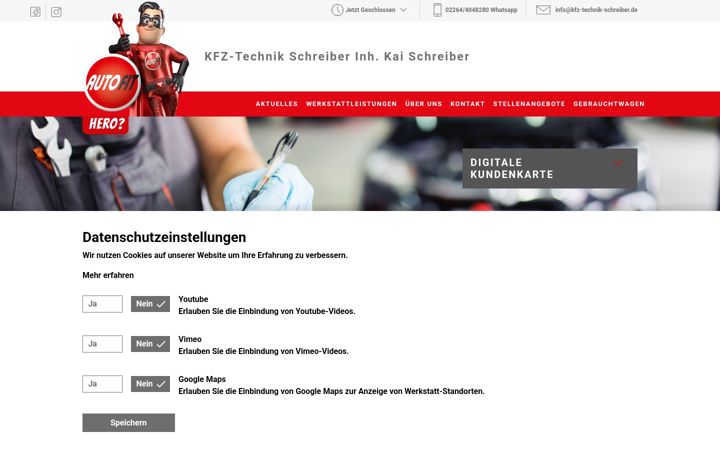 Screenshot of kfz-technik-schreiber.de