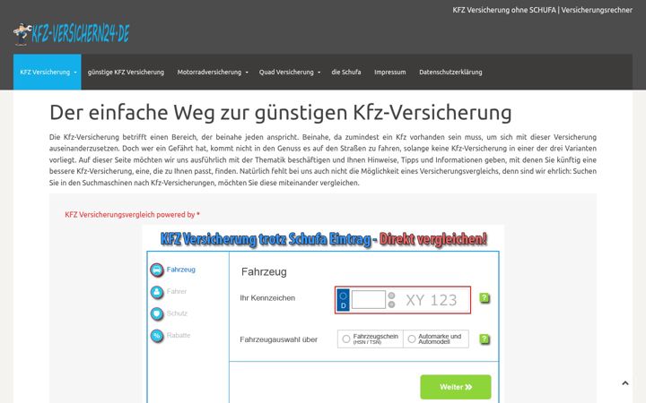 Screenshot of kfz-versichern24.de