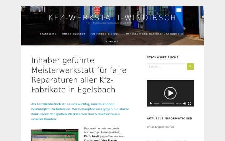 Screenshot of kfz-werkstatt-windirsch.de