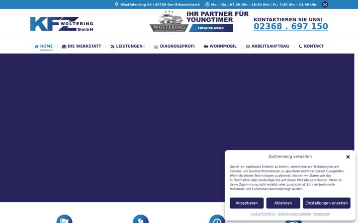 Screenshot of kfz-woltering.de