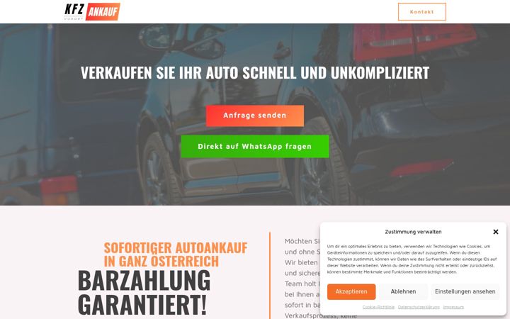 Screenshot of kfzankauf-vorort.at