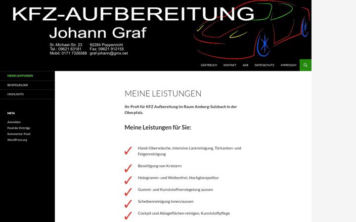 Screenshot of kfzaufbereitung-graf.de