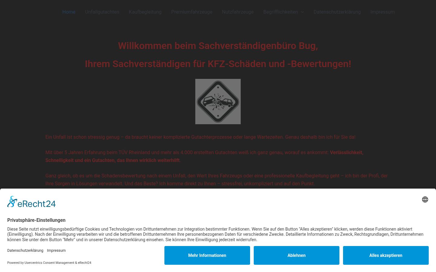 Screenshot of the consent banner shown before any interaction