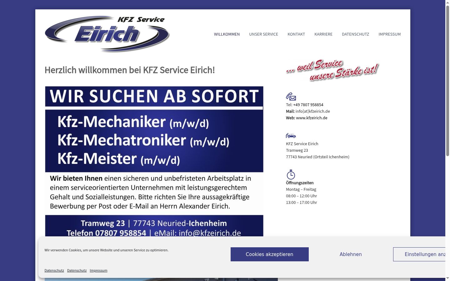 Screenshot of the consent banner shown before any interaction