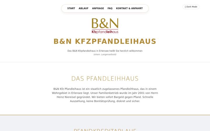 Screenshot of kfzpfandleihaus.com