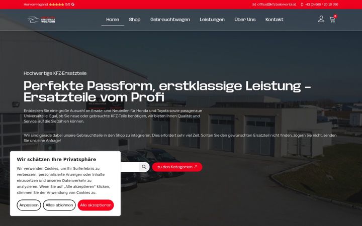 Screenshot of kfzteile-kerbl.at