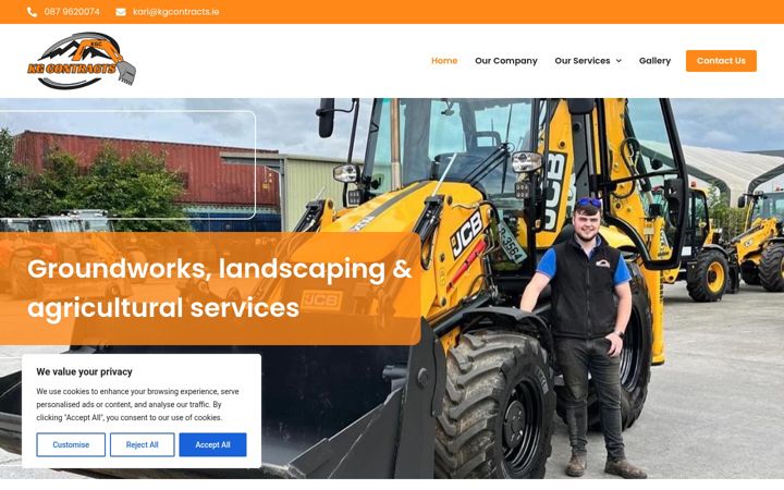 Screenshot of kgcontracts.ie