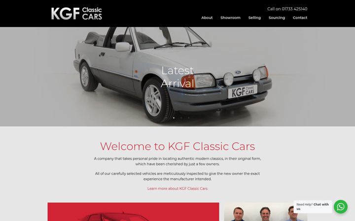 Screenshot of kgfclassiccars.co.uk