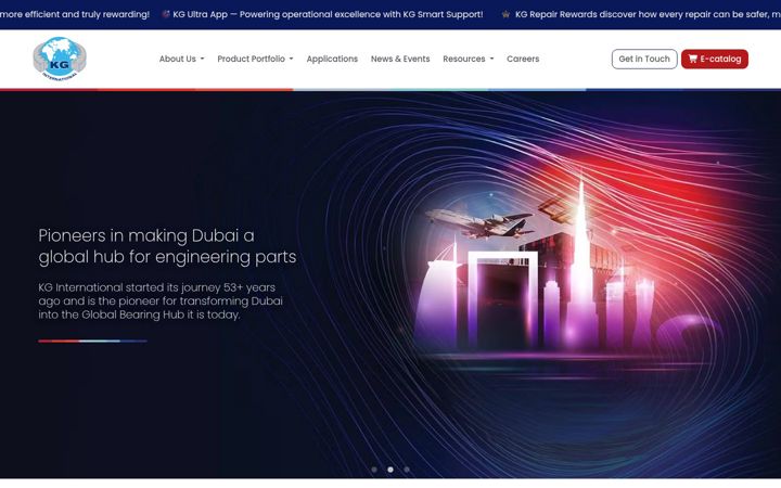 Screenshot of kginternational.com