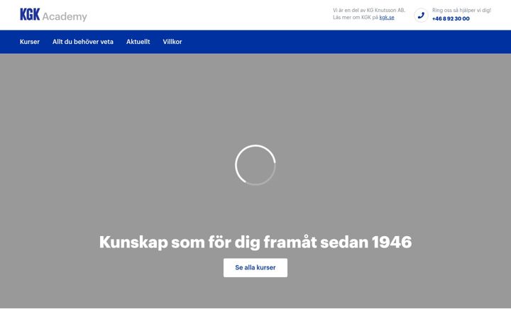 Screenshot of kgkacademy.se