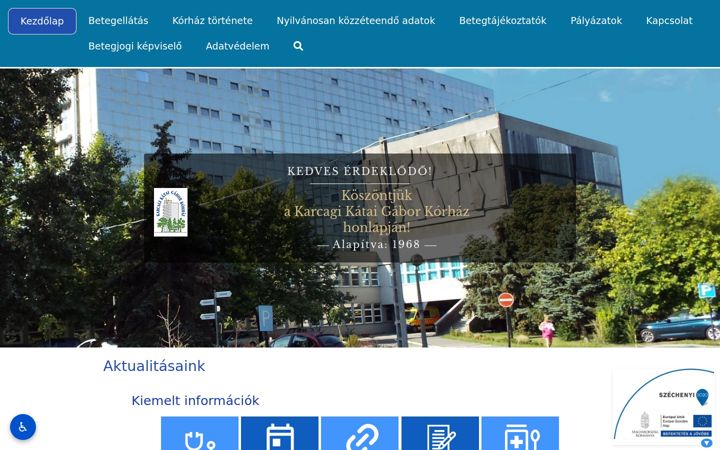Screenshot of kgkorhaz.hu