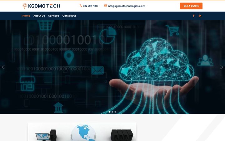 Screenshot of kgomotechnologies.co.za