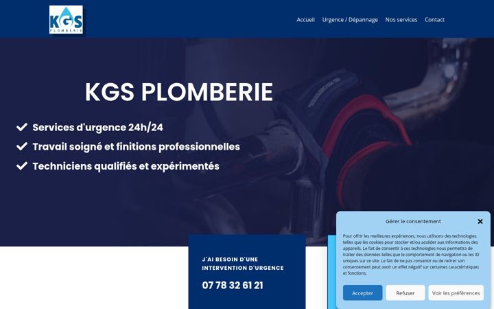 Screenshot of kgsplomberie.fr