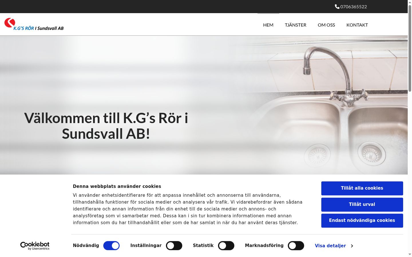 Screenshot of the consent banner shown before any interaction
