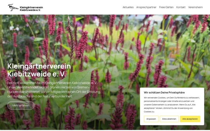 Screenshot of kgv-kiebitzweide.de