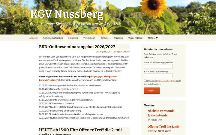 Screenshot of kgv-nussberg.de