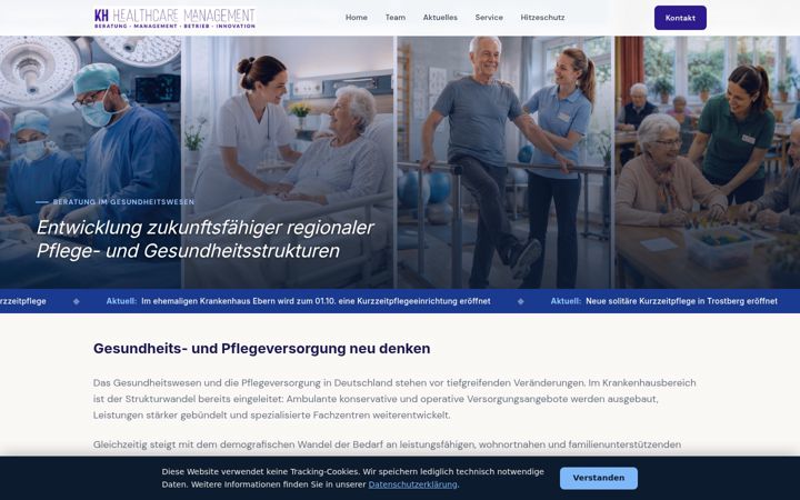 Screenshot of kh-healthcare-management.de