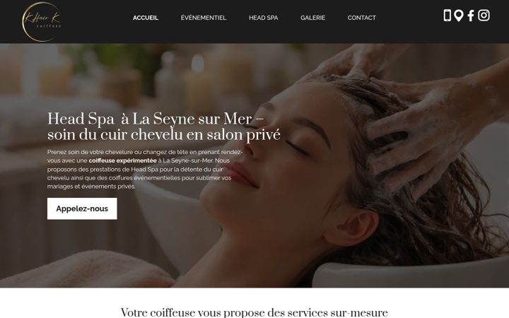 Screenshot of khairkcoiffure.fr