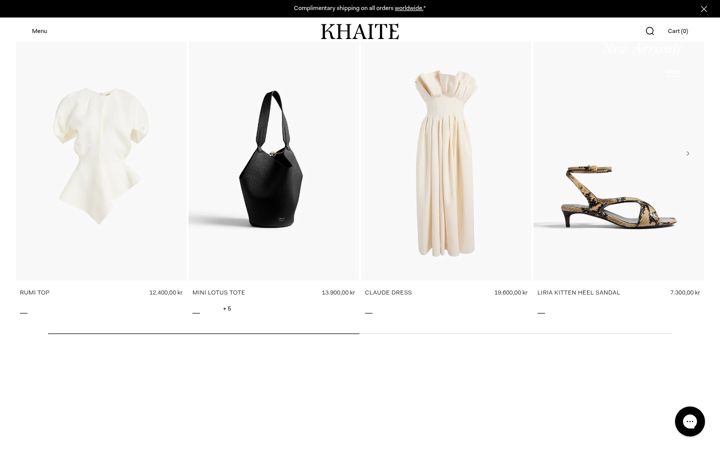 Ekrānuzņēmums no khaite.com