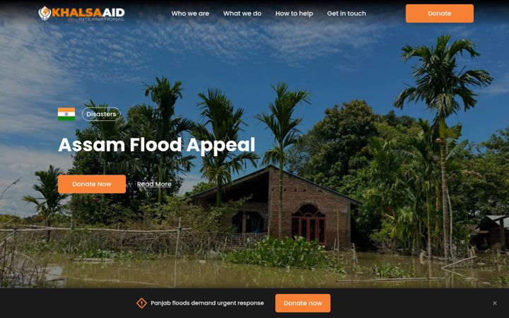Screenshot of khalsaaid.org