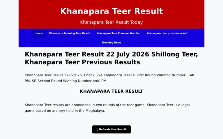 Screenshot of khanaparateerresult.tv
