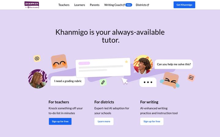 Screenshot of khanmigo.ai
