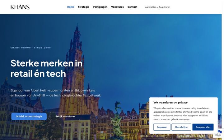 Screenshot of khansgroup.be