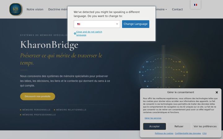 Screenshot of kharonbridge.com