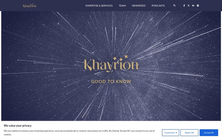 Screenshot of khayrion.com