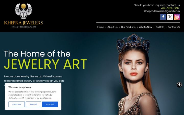 Screenshot of kheprajewelers.com