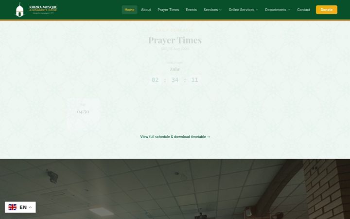 Screenshot of khizramosque.org