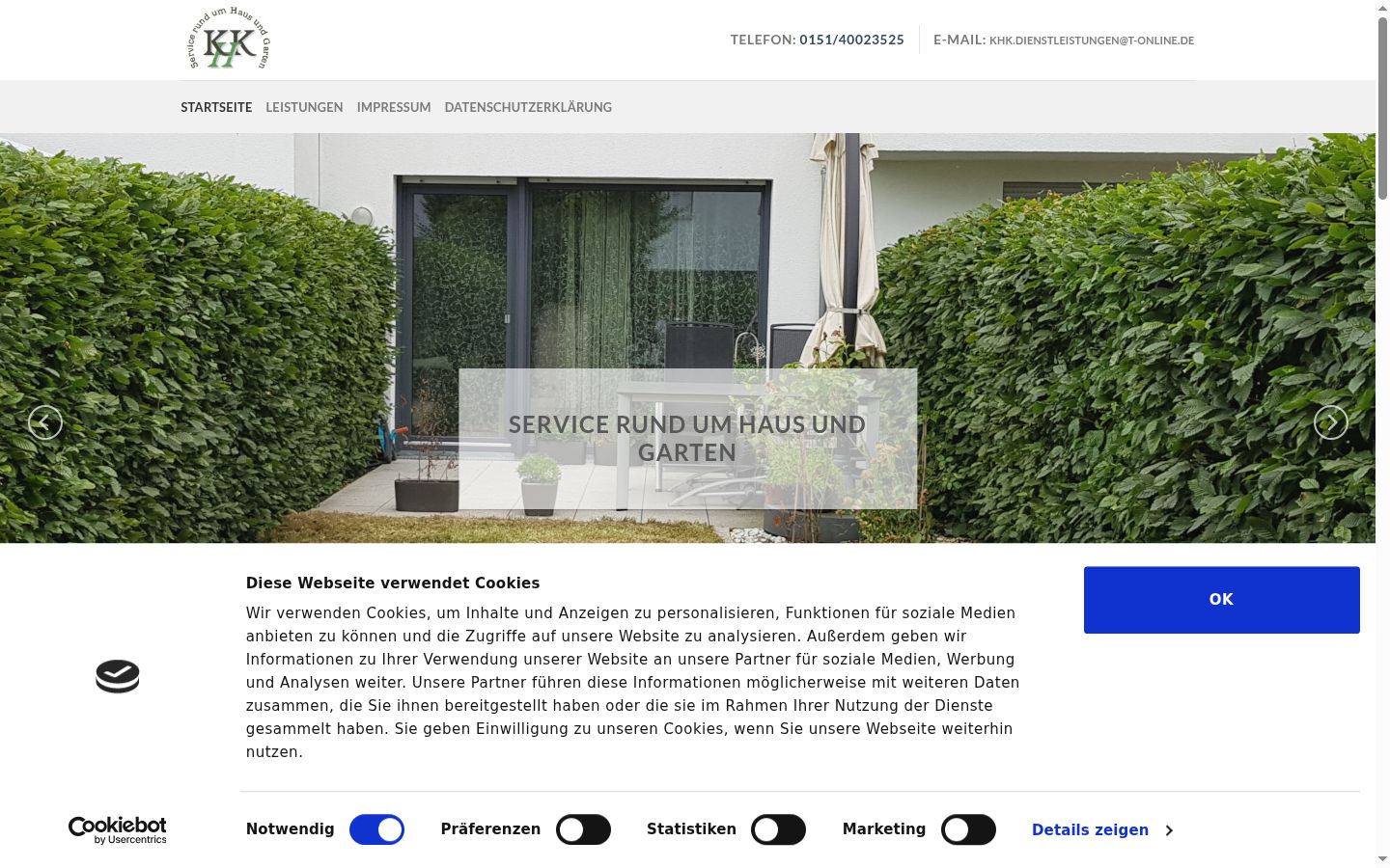 Screenshot del banner di consenso mostrato prima di qualsiasi interazione